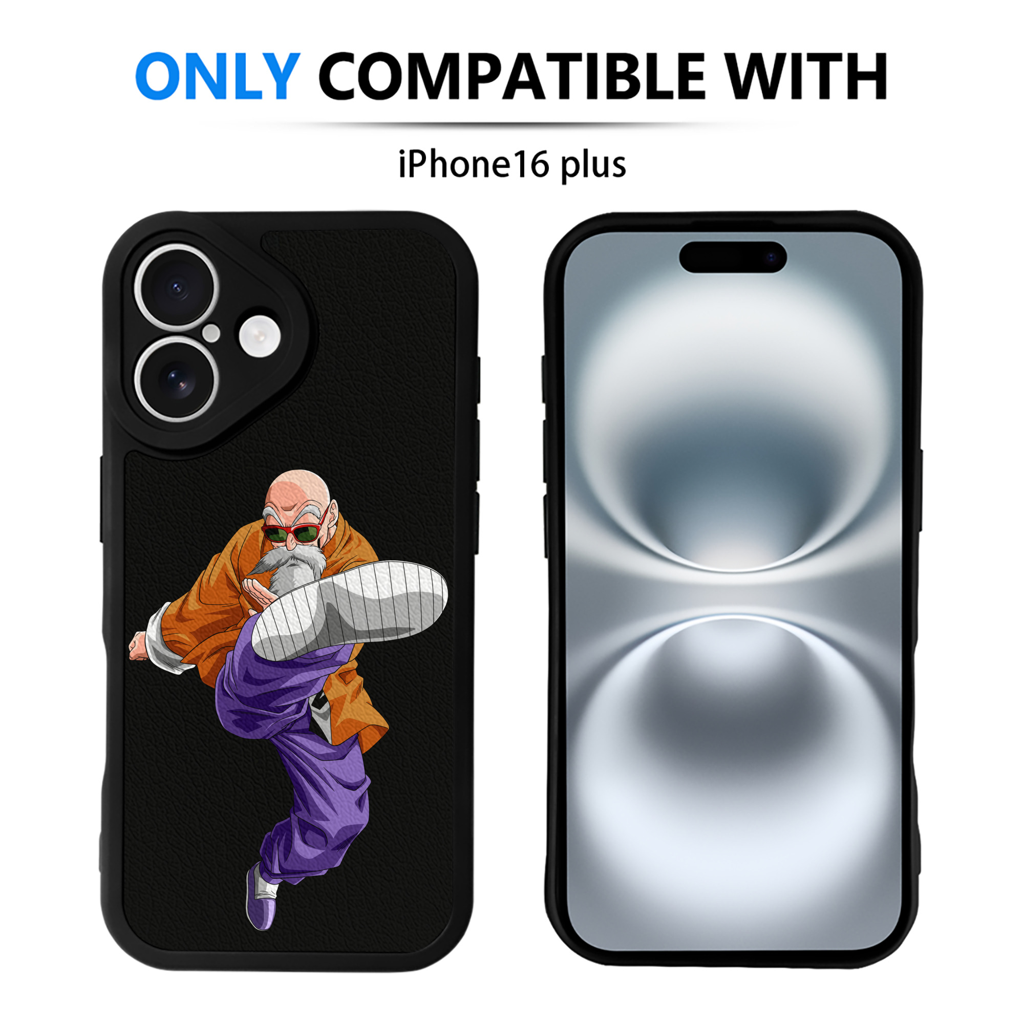 （画像用） ドラゴンボール 亀仙人（かめせんにん） DRAGON BALL Master Roshi Kame Sennin 【iPhone 16シリーズ対応】シリコンスマホケース（レザー調） 材質：シリコン
